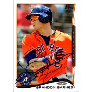 Brandon Barnes Signed 2014 Topps #75 Card Houston Astros Auto Autographed